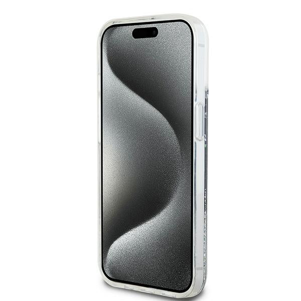 DKNY Liquid Glitter dėklas iPhone 15 Plus / 14 Plus – juodas
