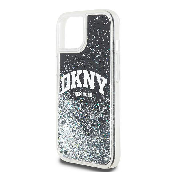 DKNY Liquid Glitter dėklas iPhone 15 Plus / 14 Plus – juodas
