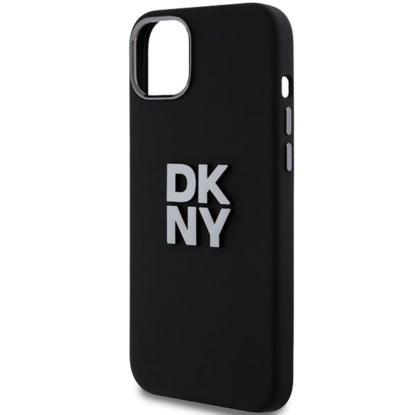 DKNY silikoninis dėklas iPhone 15 Plus / 14 Plus – juodas