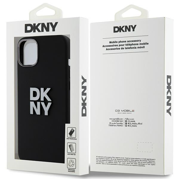 DKNY silikoninis dėklas iPhone 15 Plus / 14 Plus – juodas
