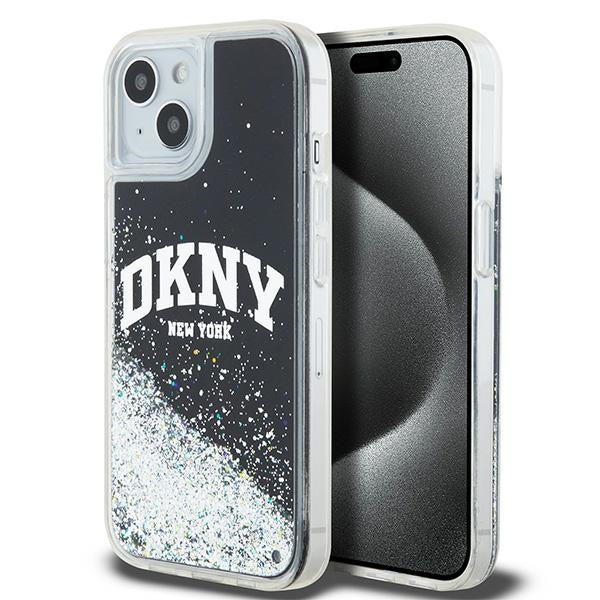 DKNY Liquid Glitter Big Logo dėklas iPhone 15/14/13 – juodas