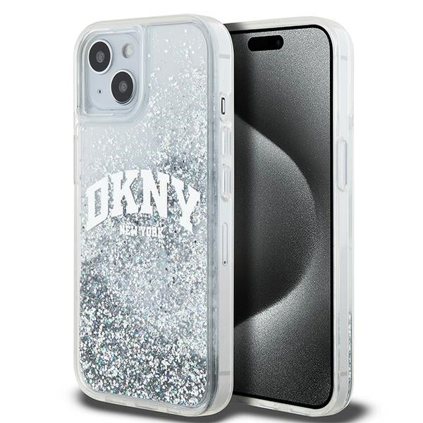 DKNY blizgus dėklas iPhone 15/14/13 – baltas -- iPhone 15