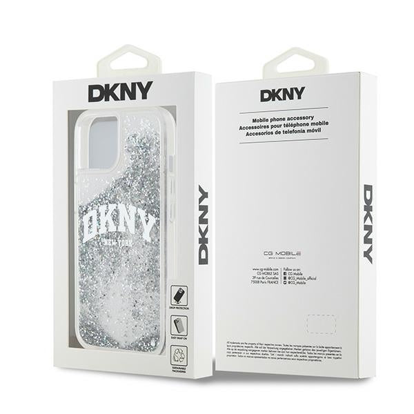 DKNY blizgus dėklas iPhone 15/14/13 – baltas -- iPhone 15