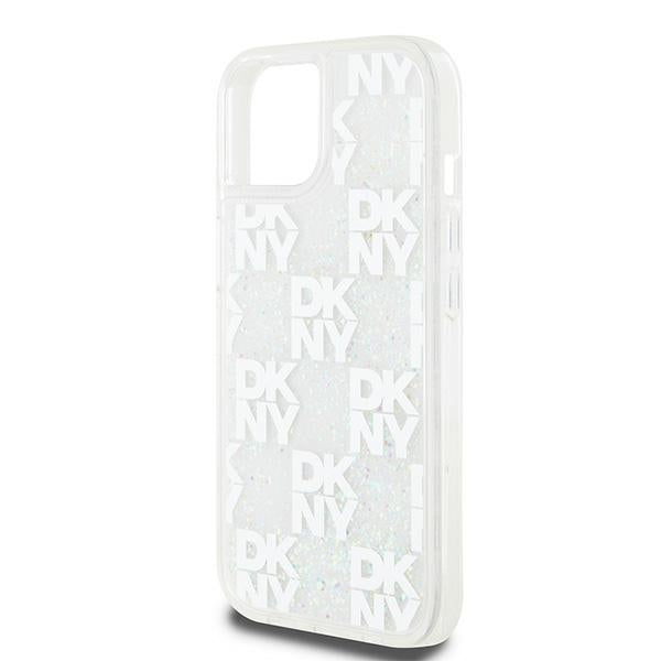 DKNY Liquid Glitter dėklas iPhone 15/14/13 – rožinis