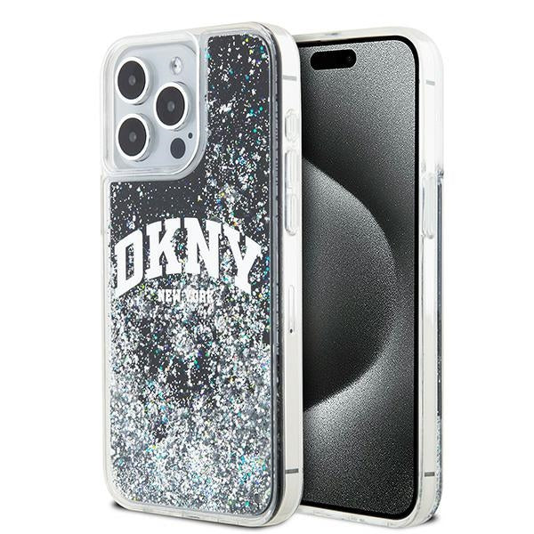 DKNY Liquid Glitter dėklas iPhone 15 Pro Max – juodas