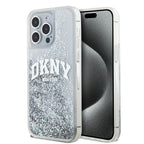 DKNY blizgus dėklas iPhone 15 Pro Max – baltas