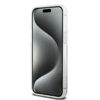 DKNY blizgus dėklas iPhone 15 Pro Max – baltas