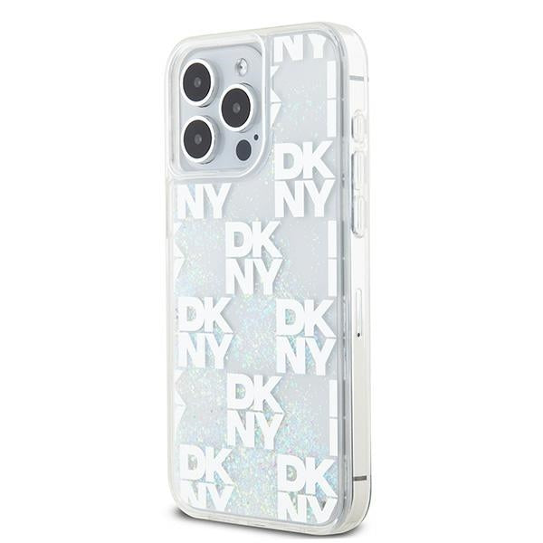 DKNY Liquid Glitter Multilogo dėklas iPhone 15 Pro Max – rožinis