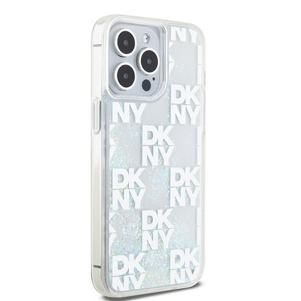 DKNY Liquid Glitter Multilogo dėklas iPhone 15 Pro Max – rožinis