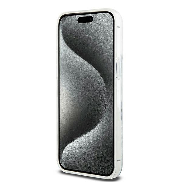 DKNY Liquid Glitter Multilogo dėklas iPhone 15 Pro Max – rožinis