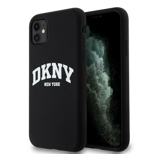 DKNY MagSafe silikoninis dėklas iPhone 11/XR – juodas -- iPhone 11