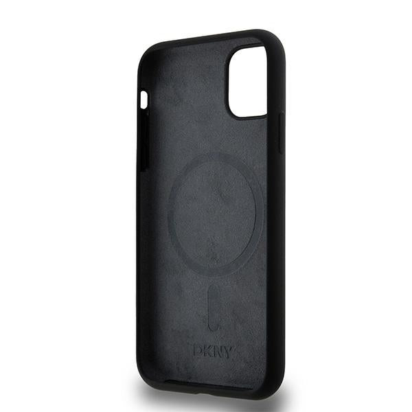 DKNY MagSafe silikoninis dėklas iPhone 11/XR – juodas -- iPhone 11