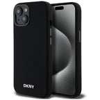 DKNY MagSafe silikoninis dėklas iPhone 14/15/13 – juodas