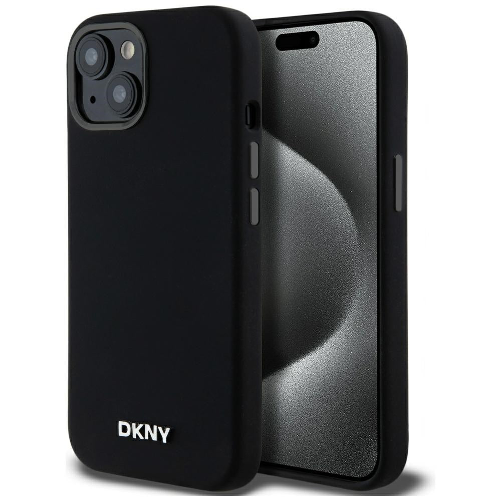 DKNY MagSafe silikoninis dėklas iPhone 14/15/13 – juodas