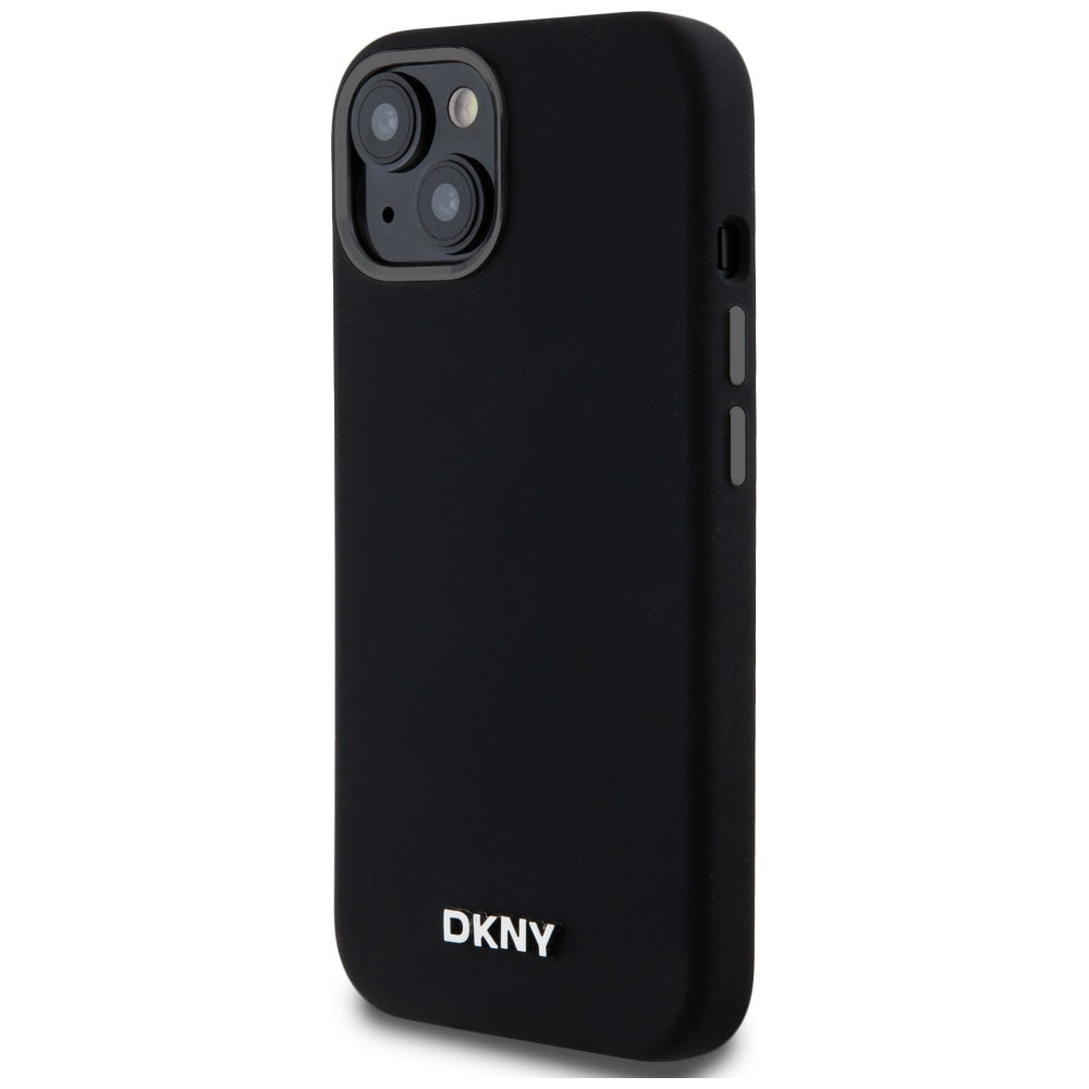 DKNY MagSafe silikoninis dėklas iPhone 14/15/13 – juodas