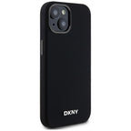 DKNY MagSafe silikoninis dėklas iPhone 14/15/13 – juodas