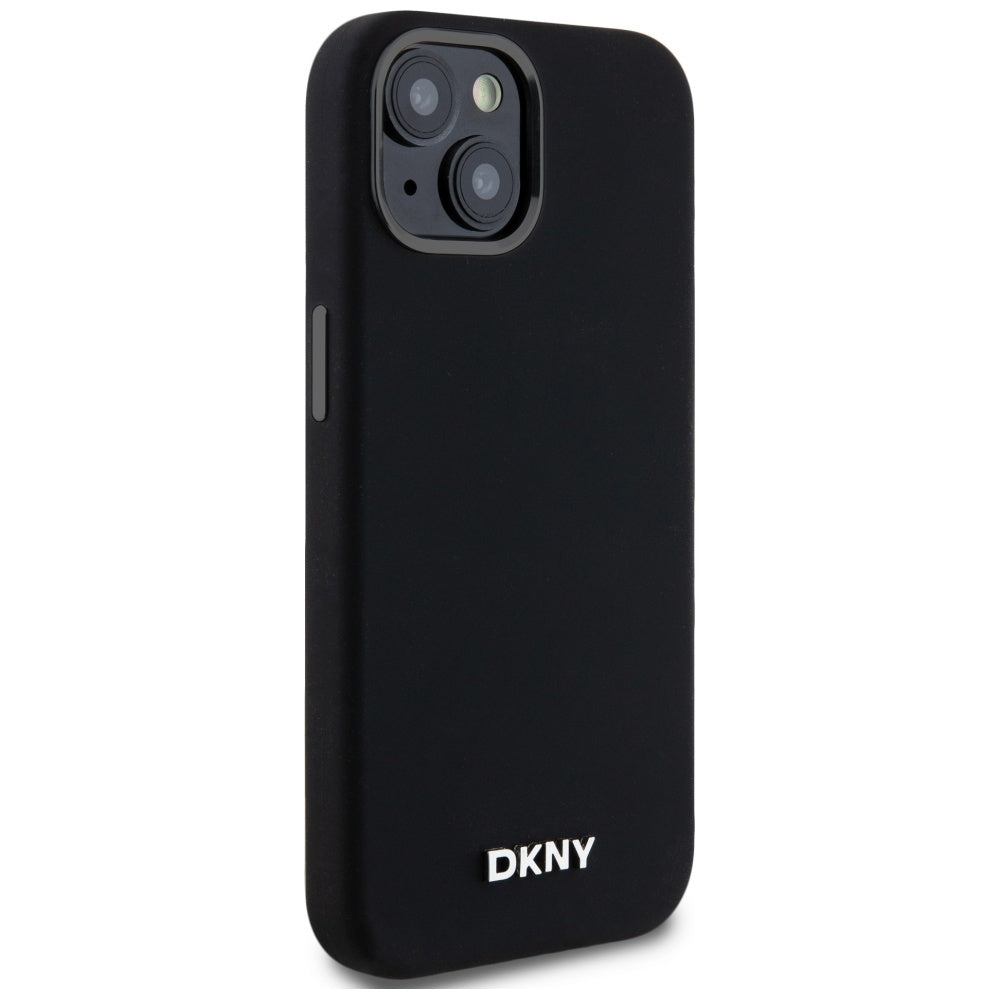 DKNY MagSafe silikoninis dėklas iPhone 14/15/13 – juodas