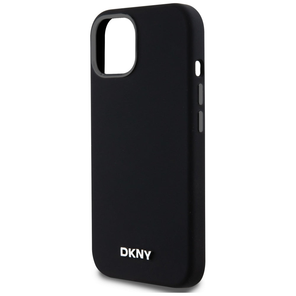 DKNY MagSafe silikoninis dėklas iPhone 14/15/13 – juodas