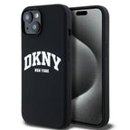 DKNY MagSafe silikoninis dėklas iPhone 14/15/13 – juodas