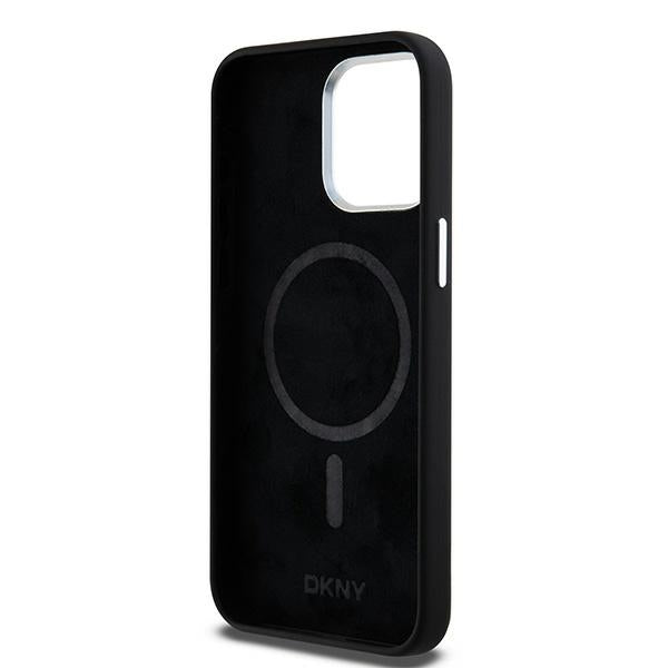 DKNY silikoninis MagSafe dėklas iPhone 14 Pro Max – juodas