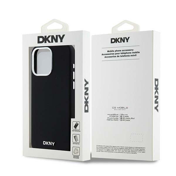 DKNY silikoninis MagSafe dėklas iPhone 14 Pro Max – juodas