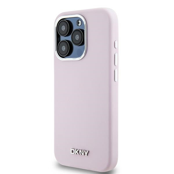 DKNY MagSafe silikoninis dėklas iPhone 15 Pro – rožinis
