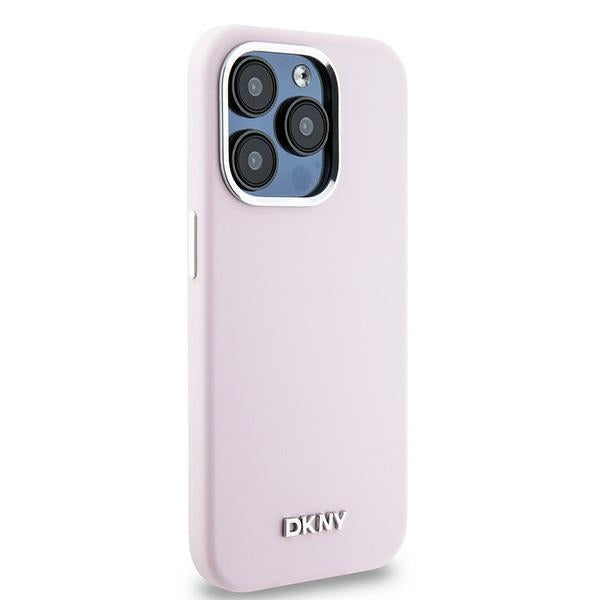 DKNY MagSafe silikoninis dėklas iPhone 15 Pro – rožinis