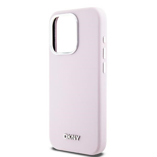 DKNY MagSafe silikoninis dėklas iPhone 15 Pro – rožinis