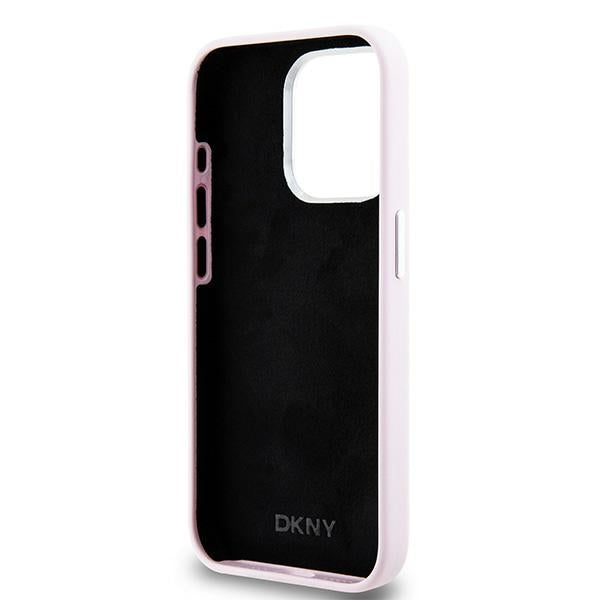 DKNY MagSafe silikoninis dėklas iPhone 15 Pro – rožinis