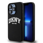 DKNY silikoninis MagSafe dėklas iPhone 15 Pro – juodas -- iPhone 15 Pro