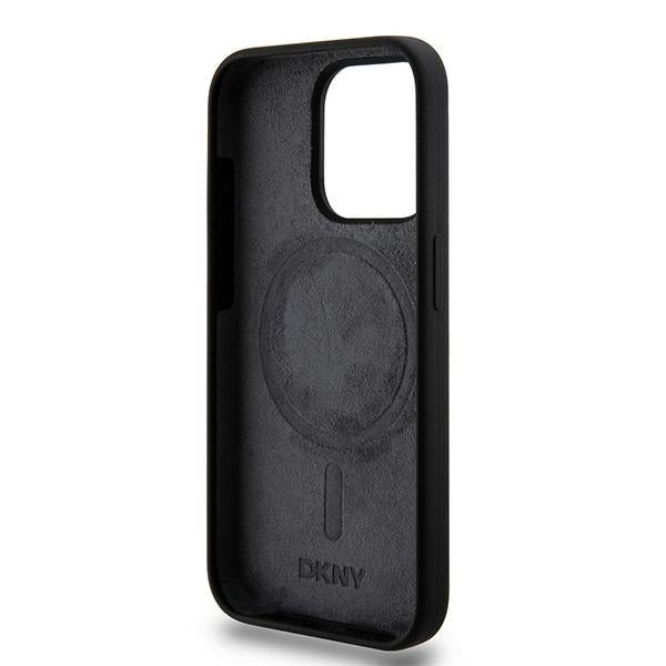 DKNY silikoninis MagSafe dėklas iPhone 15 Pro – juodas -- iPhone 15 Pro