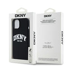 DKNY MagSafe silikoninis dėklas iPhone 15 Plus – juodas