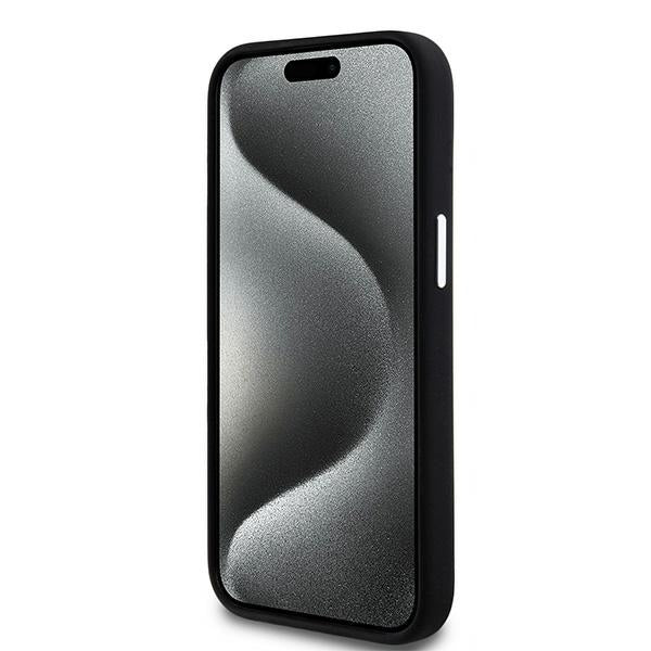 DKNY MagSafe silikoninis dėklas iPhone 15/14/13 – juodas