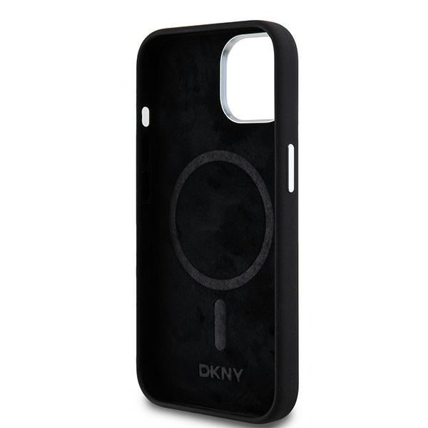 DKNY MagSafe silikoninis dėklas iPhone 15/14/13 – juodas