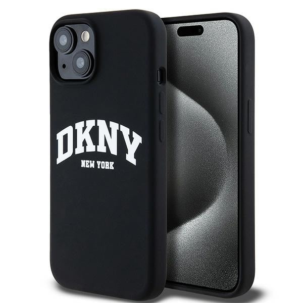 DKNY MagSafe silikoninis dėklas iPhone 15/14/13 – juodas