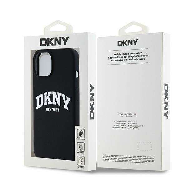 DKNY MagSafe silikoninis dėklas iPhone 15/14/13 – juodas