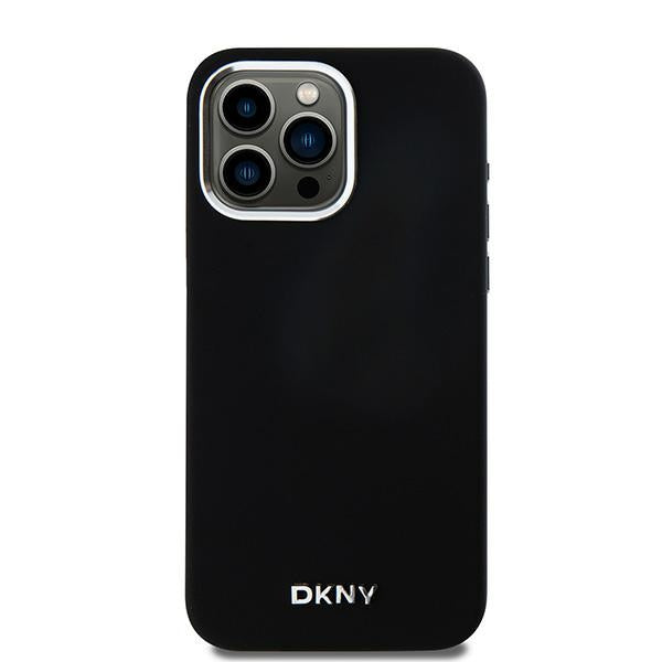DKNY silikoninis MagSafe dėklas iPhone 15 Pro Max – juodas
