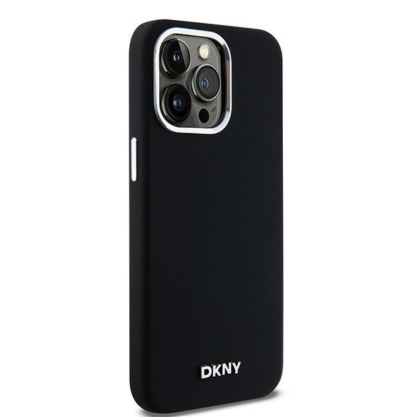 DKNY silikoninis MagSafe dėklas iPhone 15 Pro Max – juodas