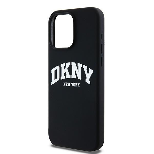 DKNY MagSafe silikoninis dėklas iPhone 15 Pro Max – juodas