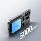 Joyroom Išorinė baterija JR-W020 Mini 5000mAh USB-A USB-C indukcinė 20W - juoda + USB-C / USB-C laidas