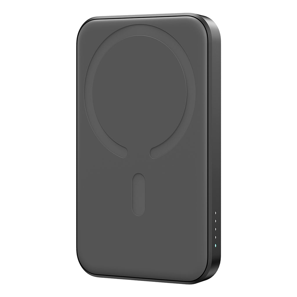 Joyroom Išorinė baterija JR-W020 Mini 5000mAh USB-A USB-C indukcinė 20W - juoda + USB-C / USB-C laidas