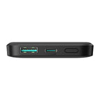 Joyroom Išorinė baterija JR-W020 Mini 5000mAh USB-A USB-C indukcinė 20W - juoda + USB-C / USB-C laidas