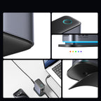 Joyroom JR-TCM02 Multiport GaN įkroviklis 65W EU 4x USB-C 2x USB-A - tamsiai pilkas