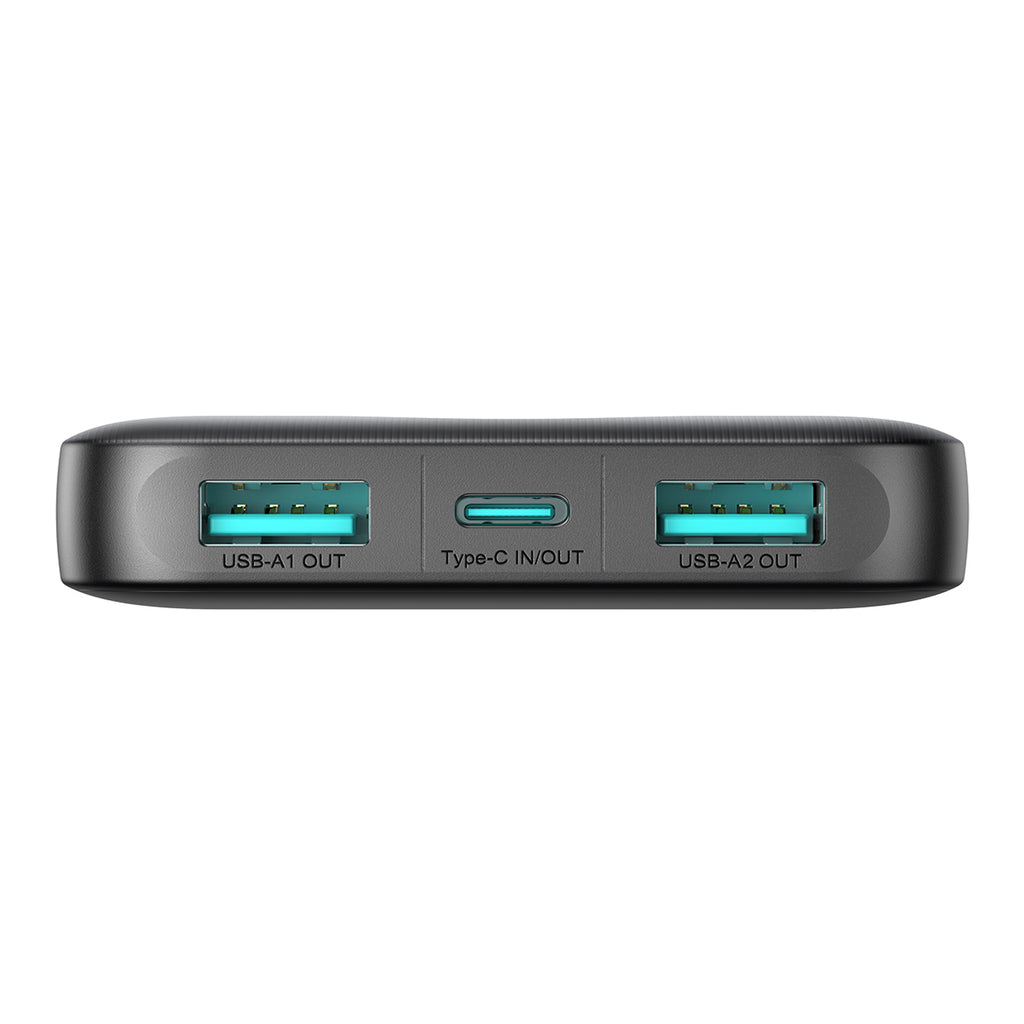 Joyroom Išorinė baterija JR-PBF12 10000mAh 2.4A 2x USB-A 1x USB-C - juoda