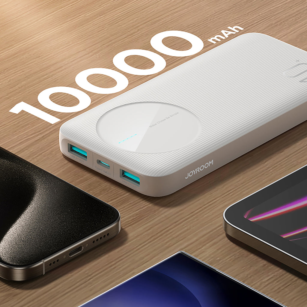 Joyroom Išorinė baterija JR-PBF12 10000mAh 2.4A 2x USB-A 1x USB-C - balta