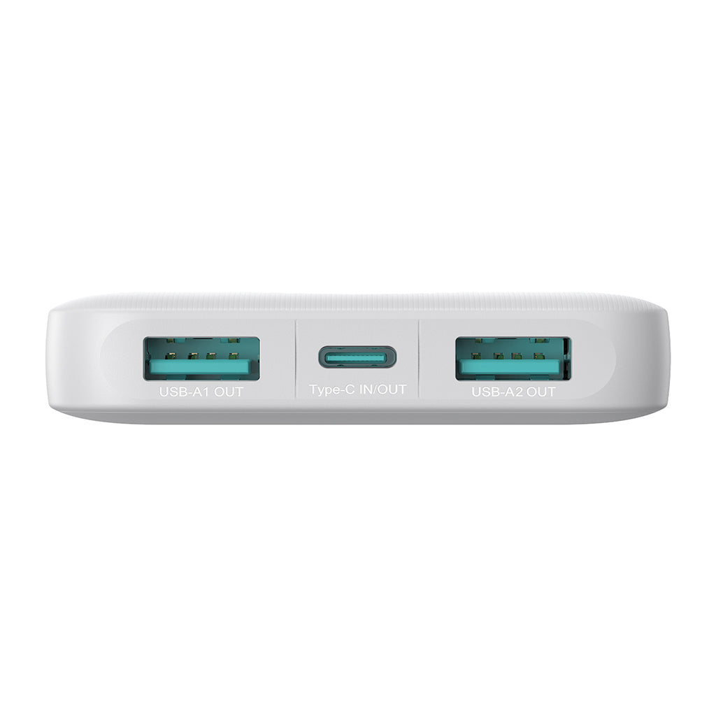 Joyroom Išorinė baterija JR-PBF12 10000mAh 2.4A 2x USB-A 1x USB-C - balta