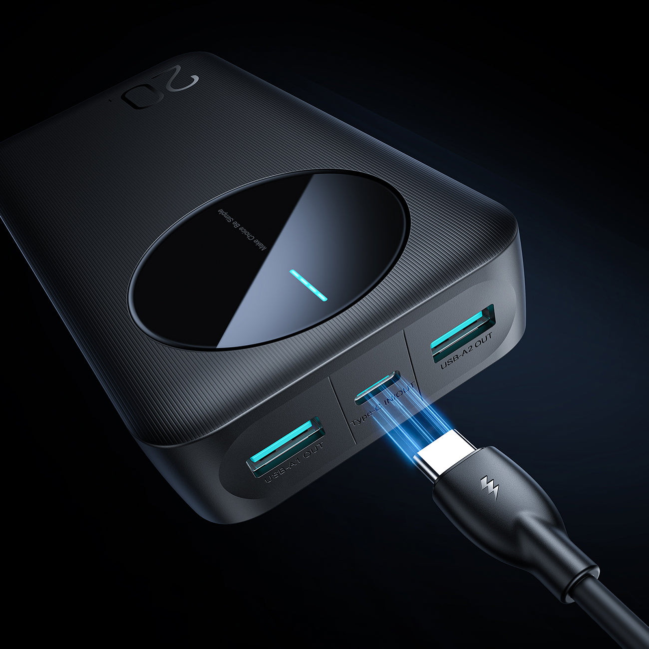 Joyroom Išorinė baterija JR-PBF14 20000mAh 2.4A 2x USB-A 1x USB-C - juoda