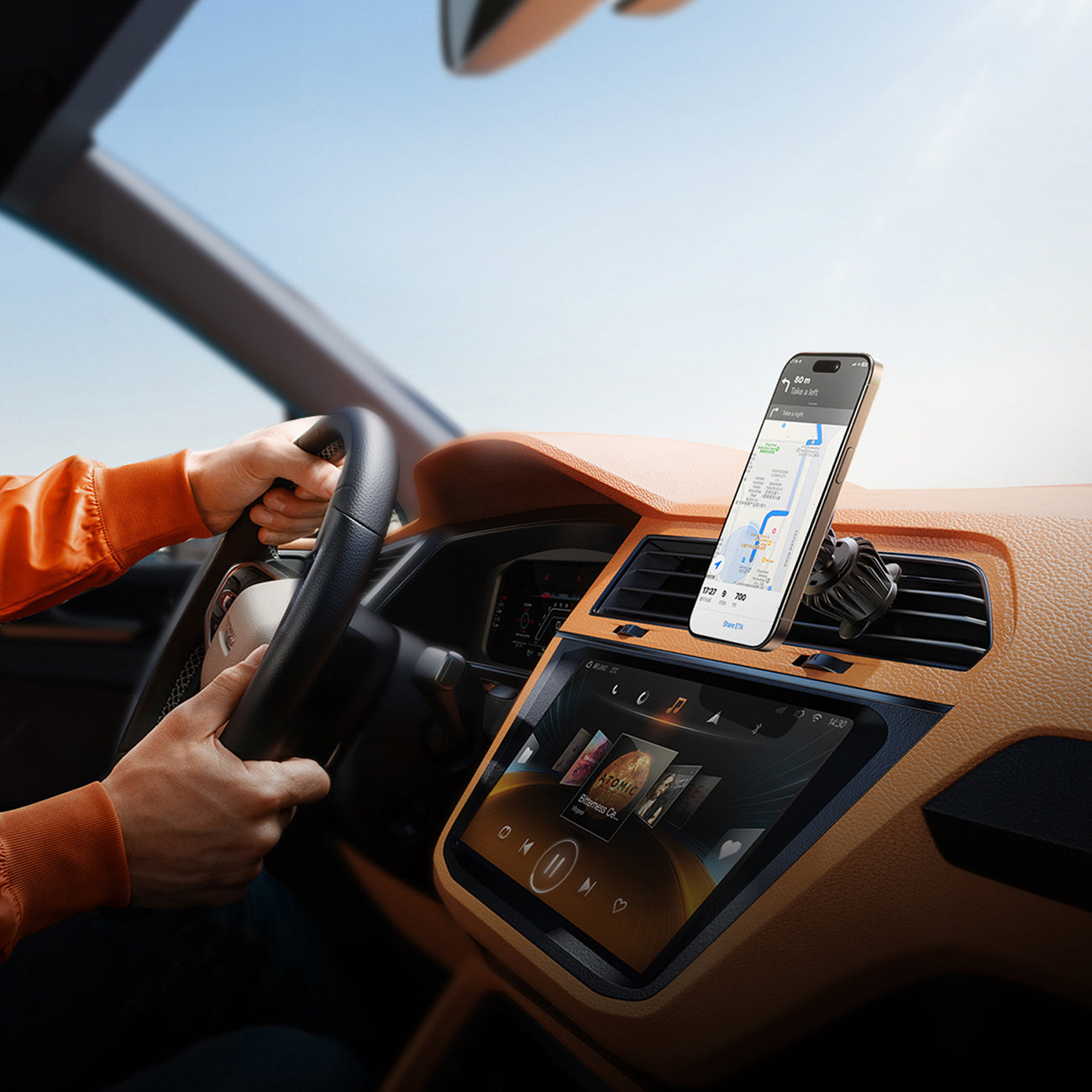 Joyroom magnetinis automobilinis laikiklis JR-ZS406 oro angoms, juodas