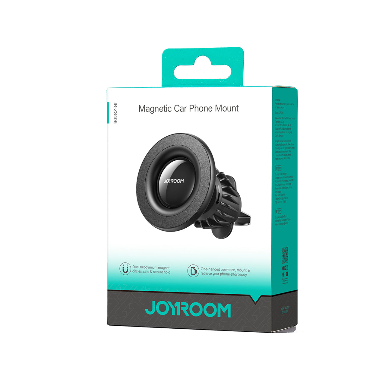 Joyroom magnetinis automobilinis laikiklis JR-ZS406 oro angoms, juodas