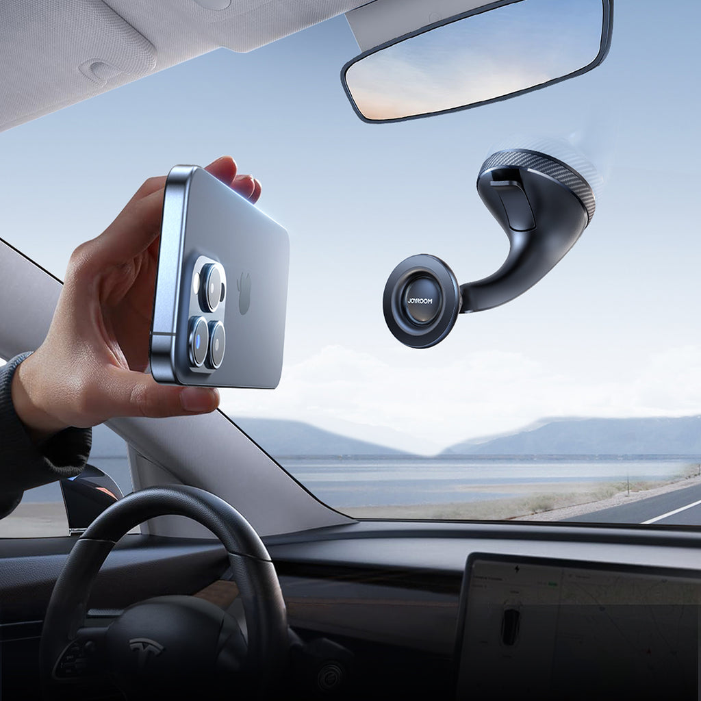 Joyroom magnetinis automobilinis laikiklis JR-ZS406 priekinam stiklui / kokpitui, juodas